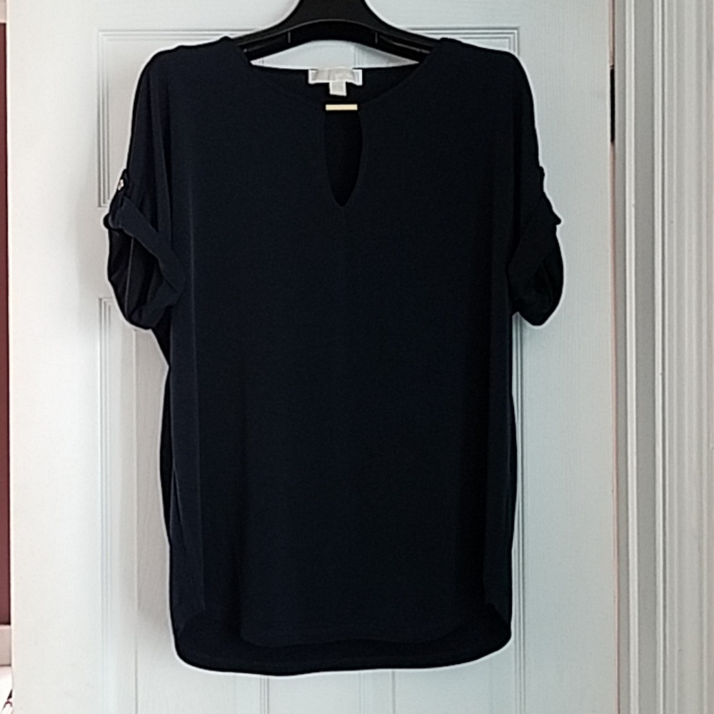 Michael Kors Short Sleeve Keyhole Top